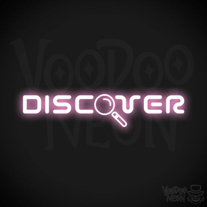 Discover Neon Sign - Neon Discover Sign - Word Sign - Color Light Pink
