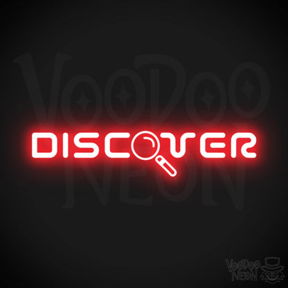Discover Neon Sign - Neon Discover Sign - Word Sign - Color Red