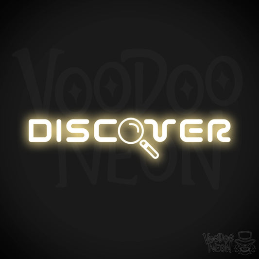 Discover Neon Sign - Neon Discover Sign - Word Sign - Color Warm White