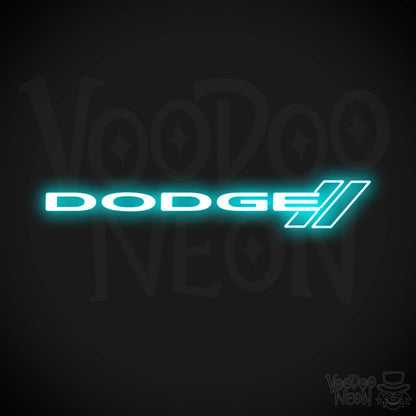 Dodge Neon Sign - Dodge Sign - Dodge Decor - Wall Art - Color Ice Blue