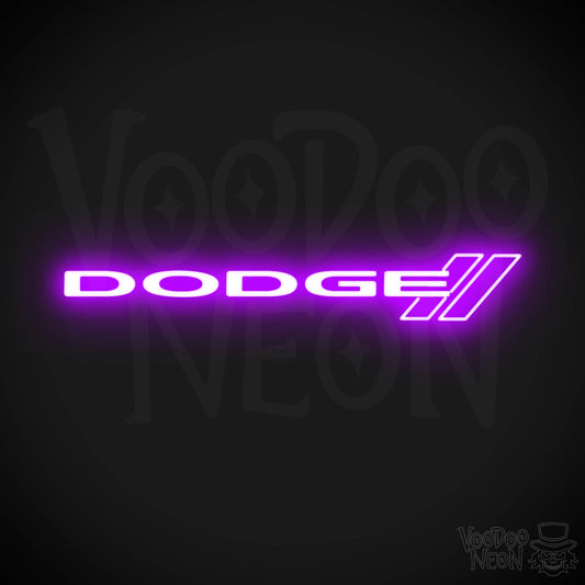 Dodge Neon Sign - Dodge Sign - Dodge Decor - Wall Art - Color Purple