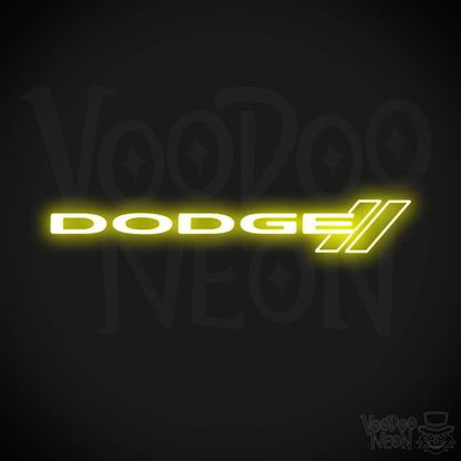Dodge Neon Sign - Dodge Sign - Dodge Decor - Wall Art - Color Yellow