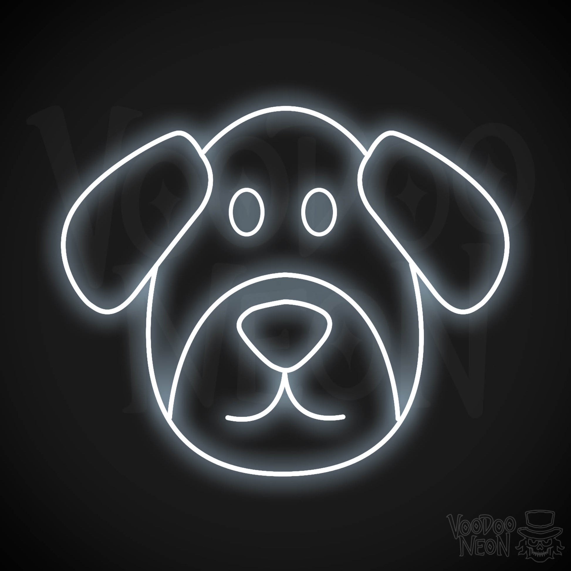Dog Face LED Neon - Cool White