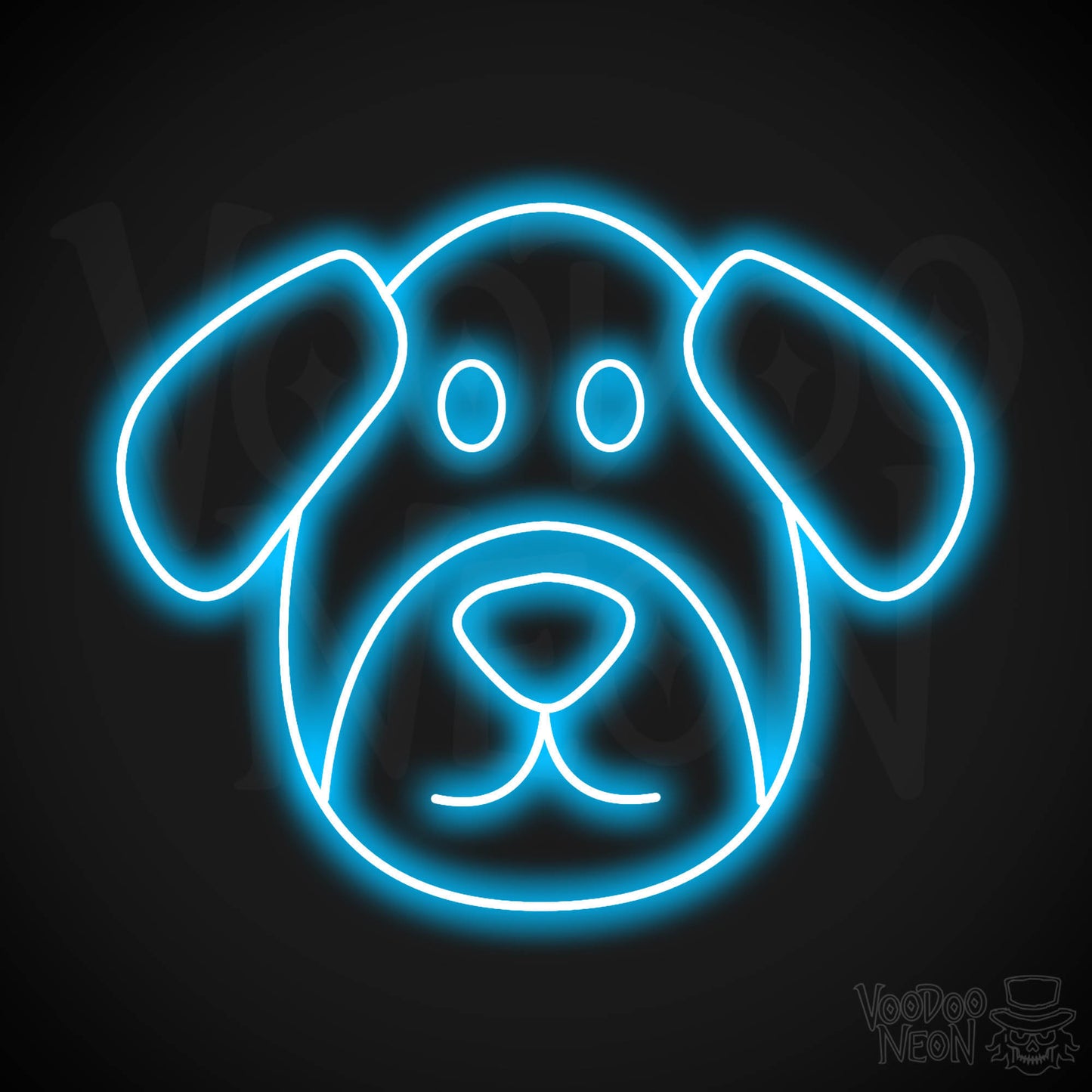 Dog Face LED Neon - Dark Blue