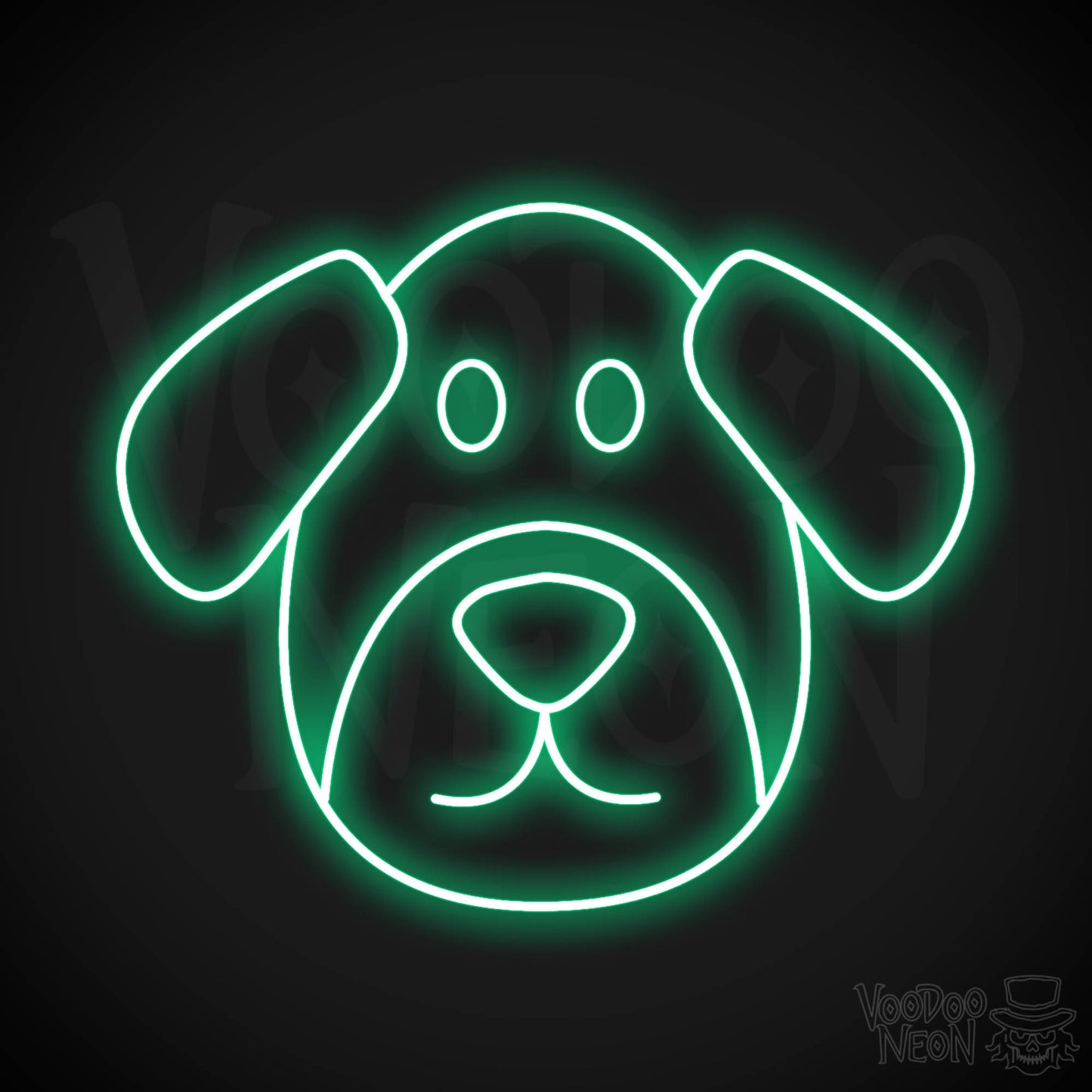 Dog Face LED Neon - Green