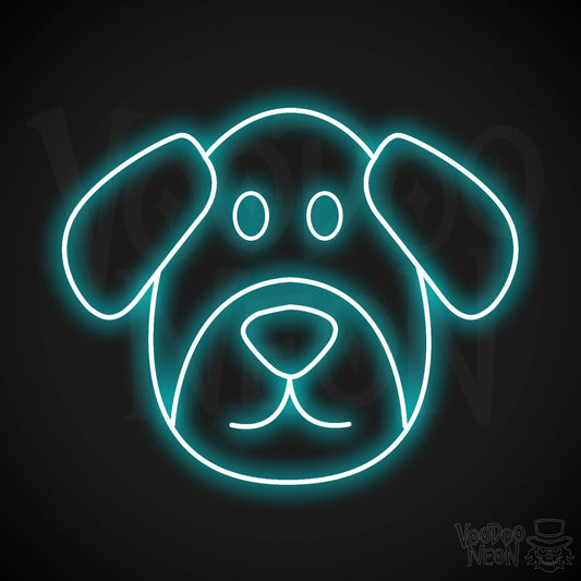 Dog Face LED Neon - Ice Blue