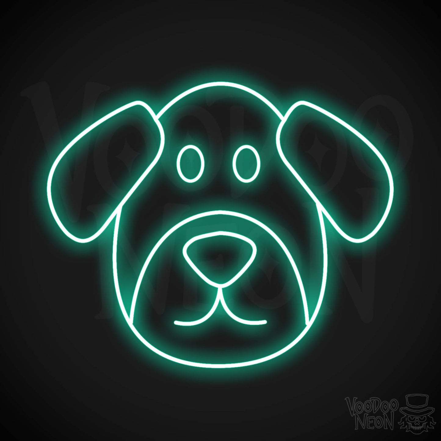 Dog Face LED Neon - Light Green