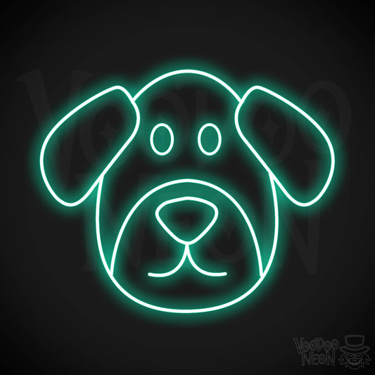 Dog Face LED Neon - Light Green