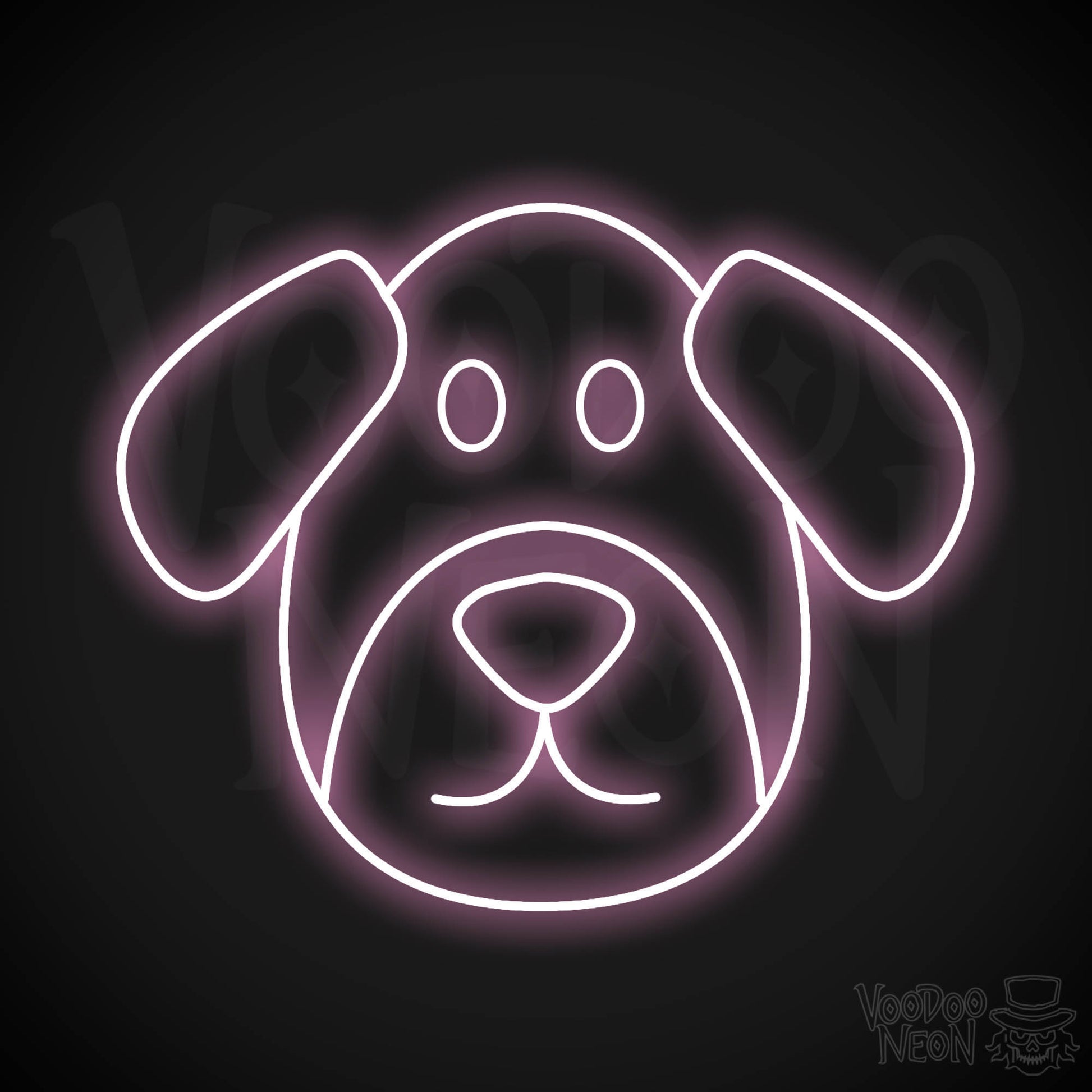 Dog Face LED Neon - Light Pink