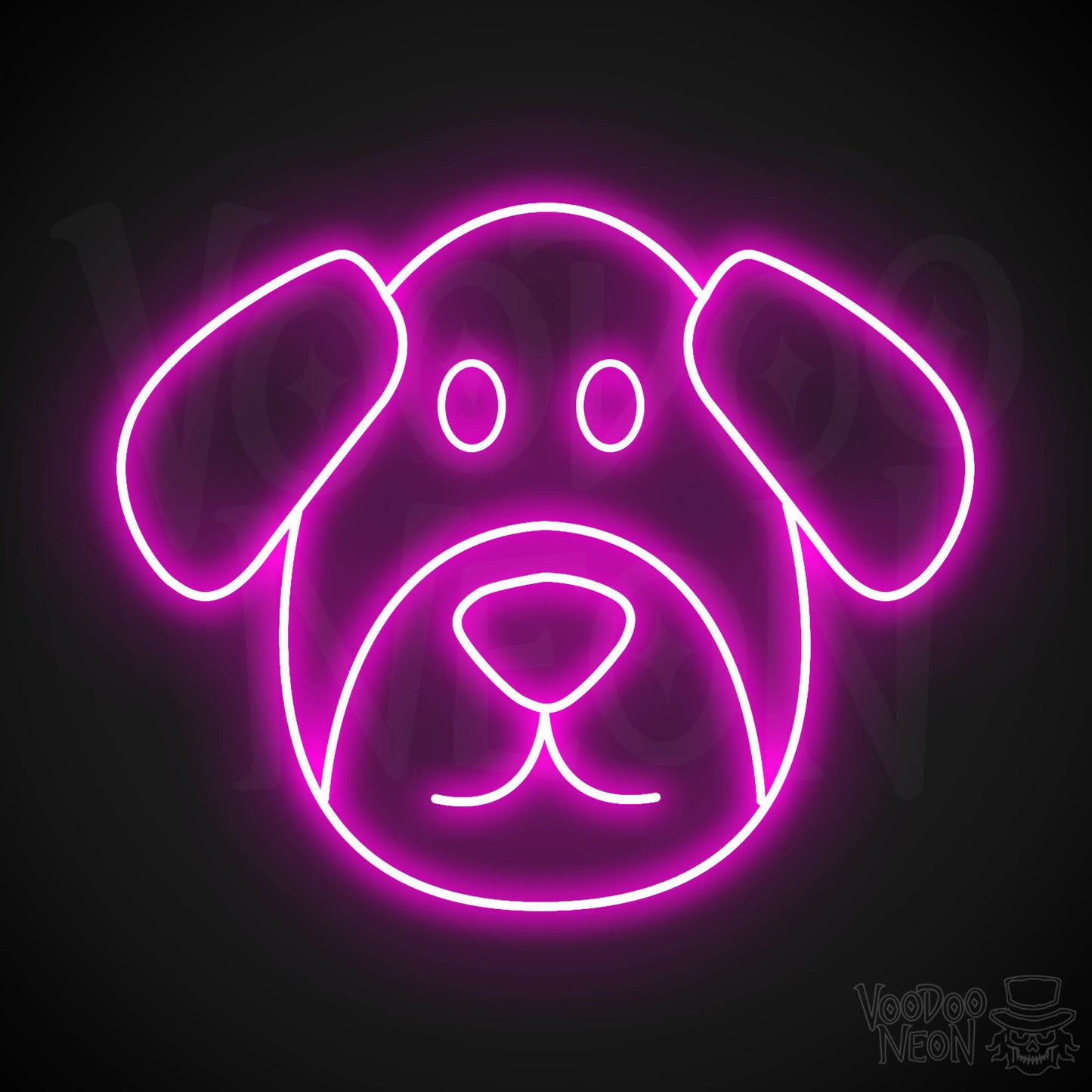 Dog Face LED Neon - Pink