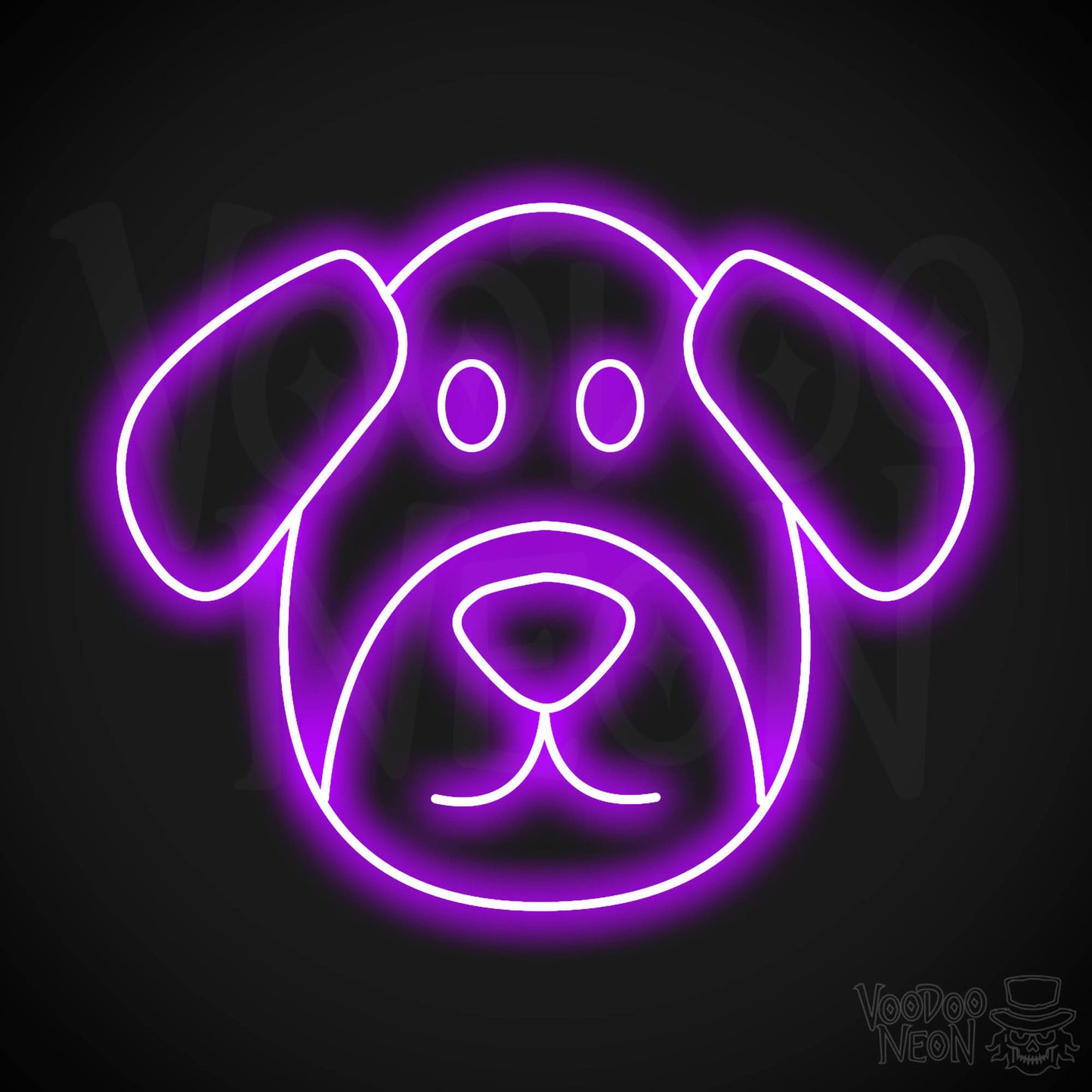 Dog Face LED Neon - Purple