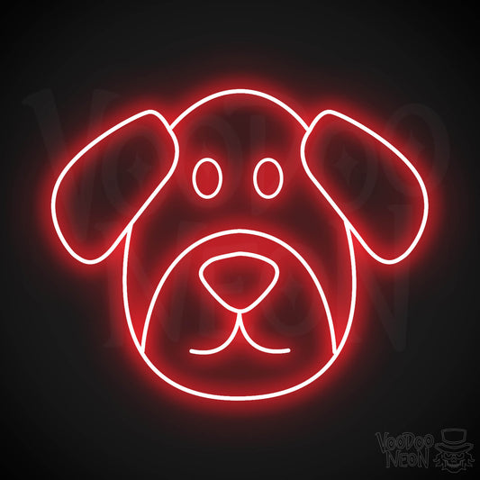 Dog Face LED Neon - Red
