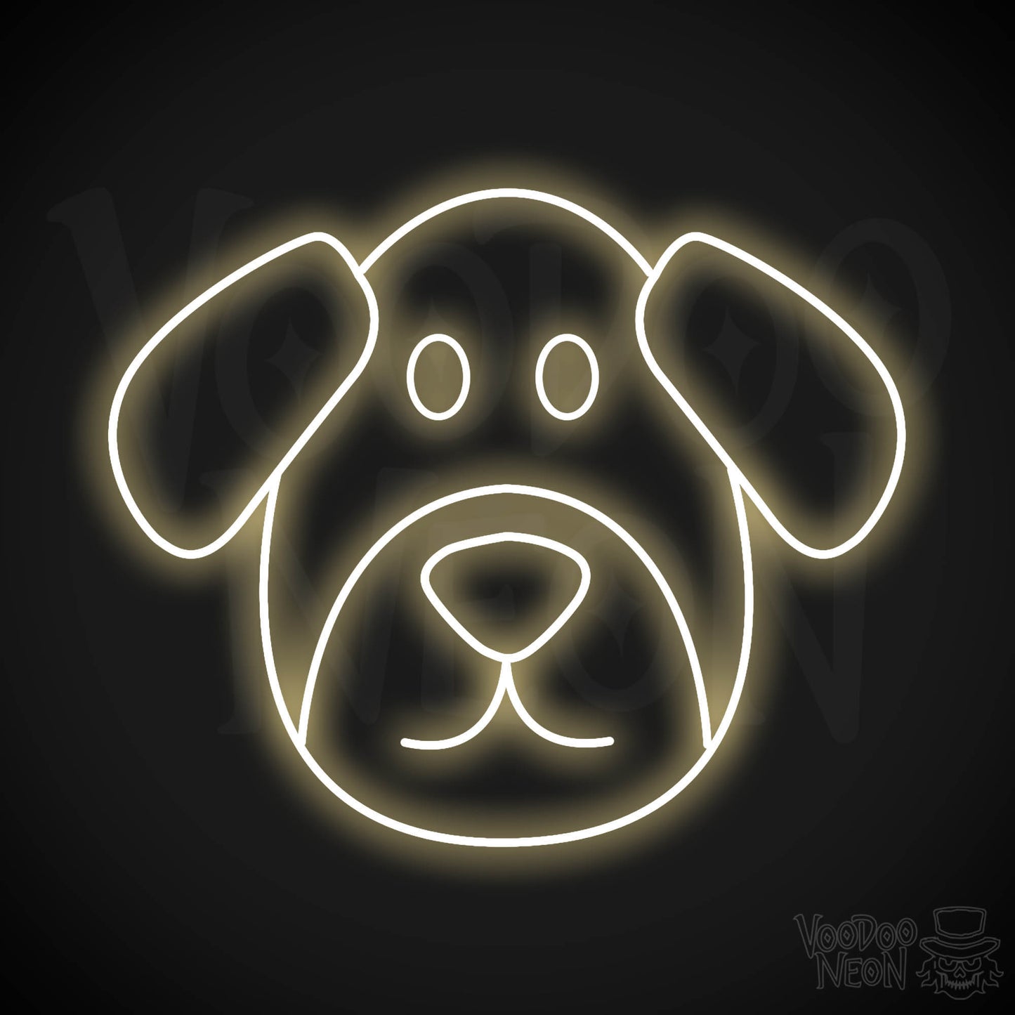 Dog Face LED Neon - Warm White