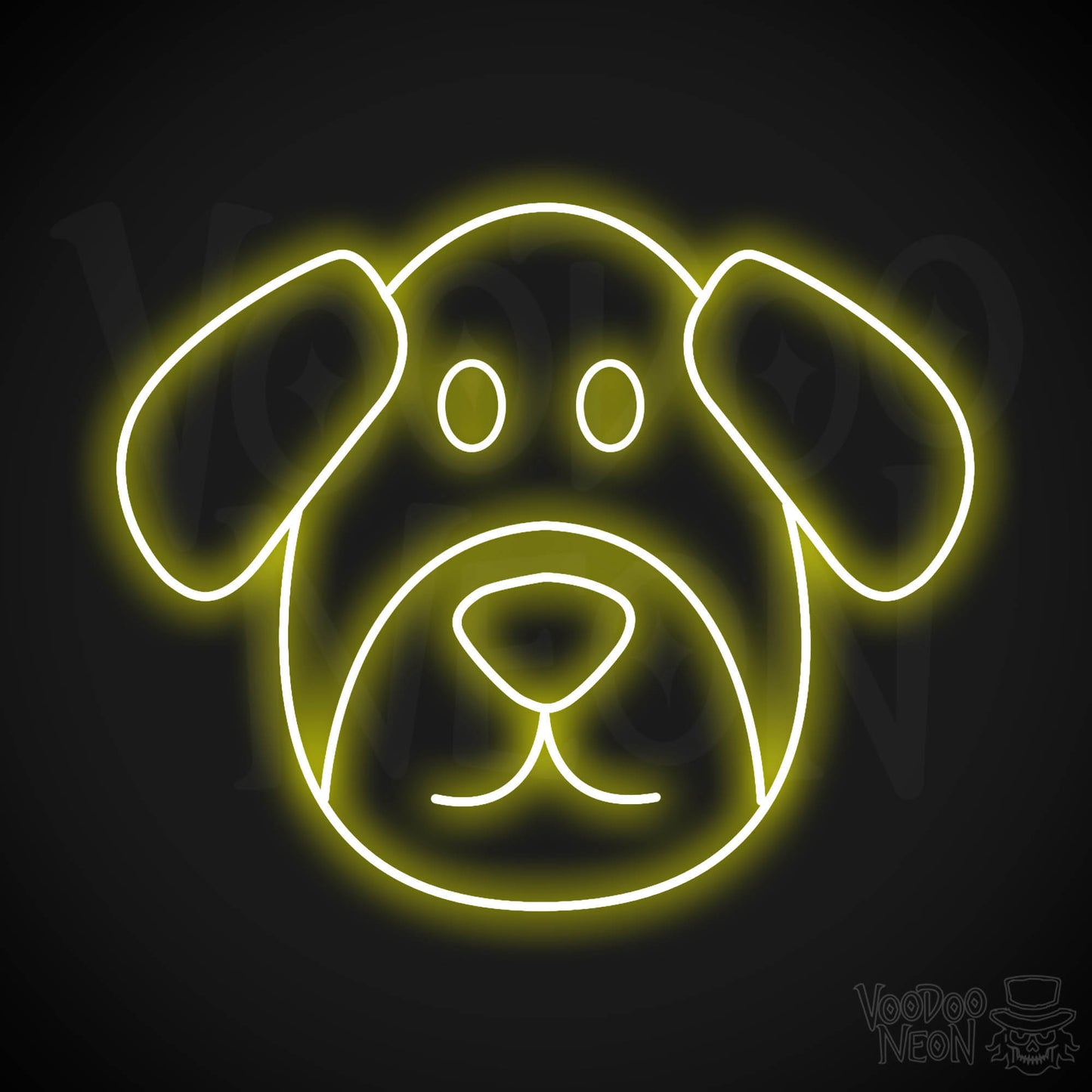Dog Face LED Neon - Yellow