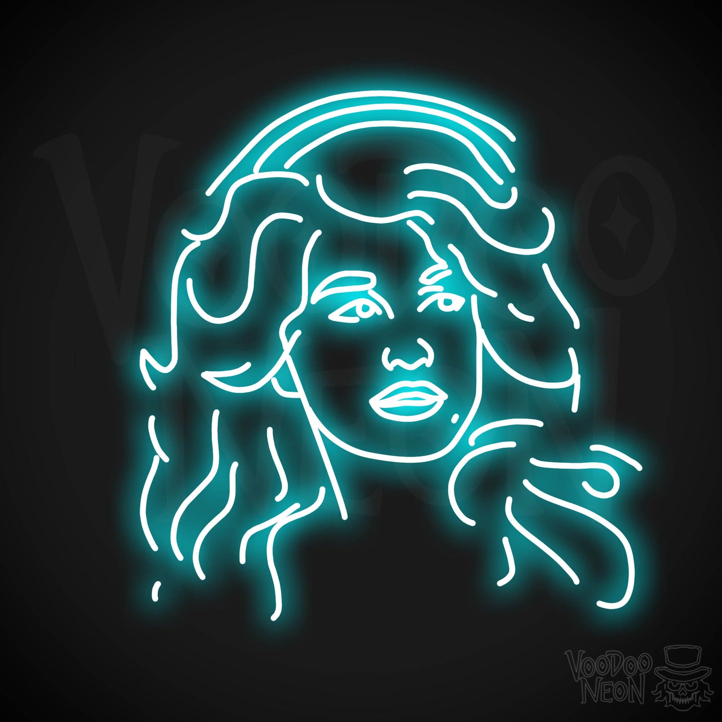 Dolly Parton LED Neon - Ice Blue