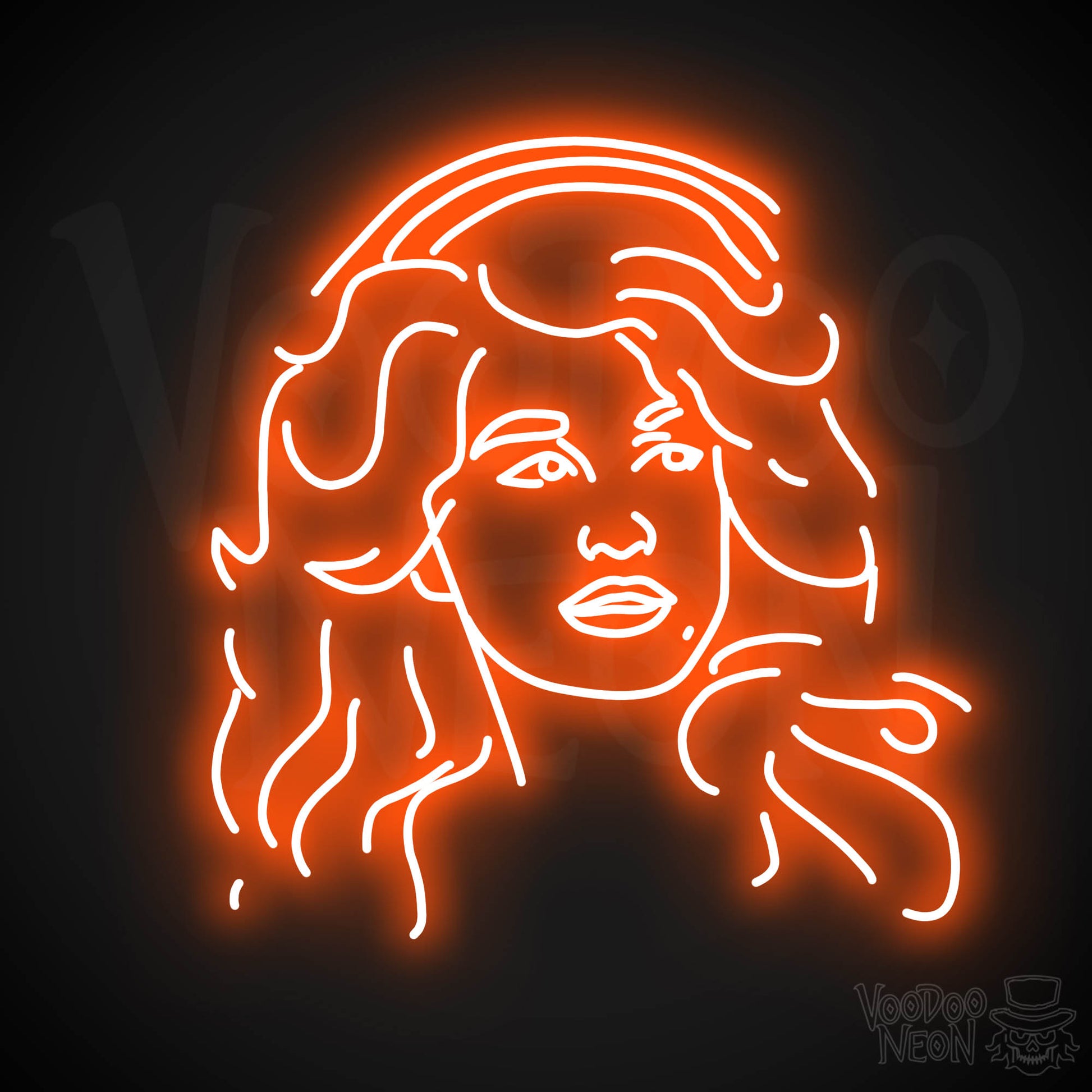 Dolly Parton LED Neon - Orange