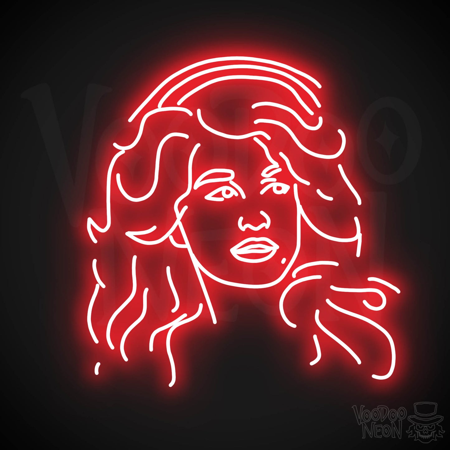 Dolly Parton LED Neon - Red