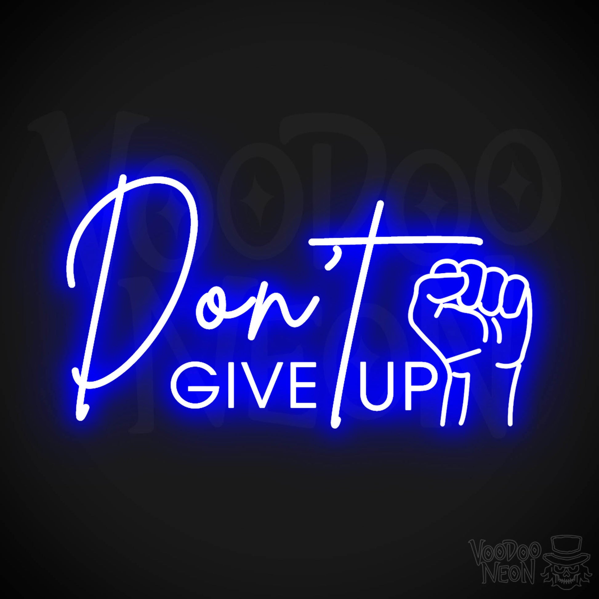 Don't Give Up Neon Sign - Neon Don't Give Up Sign - Color Dark Blue