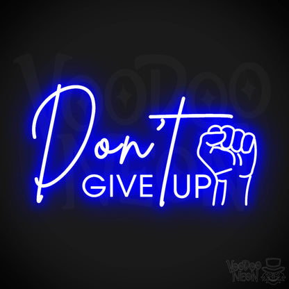 Don't Give Up Neon Sign - Neon Don't Give Up Sign - Color Dark Blue