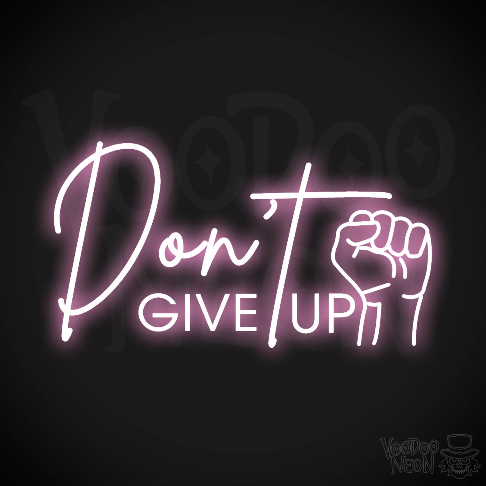 Don't Give Up Neon Sign - Neon Don't Give Up Sign - Color Light Pink