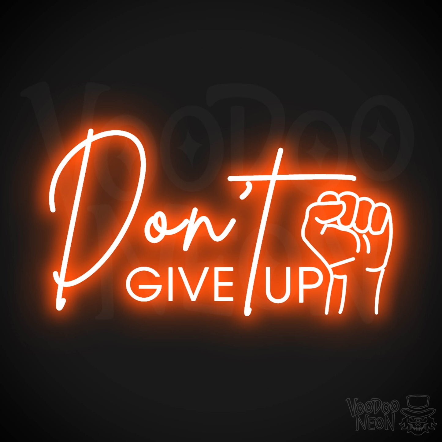 Don't Give Up Neon Sign - Neon Don't Give Up Sign - Color Orange