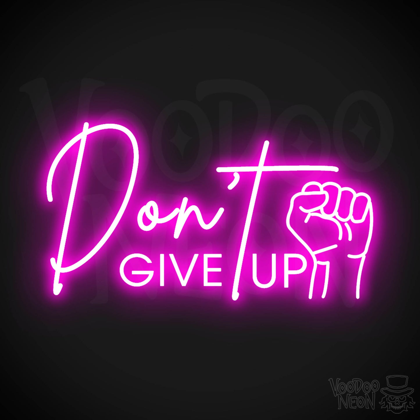 Don't Give Up Neon Sign - Neon Don't Give Up Sign - Color Pink