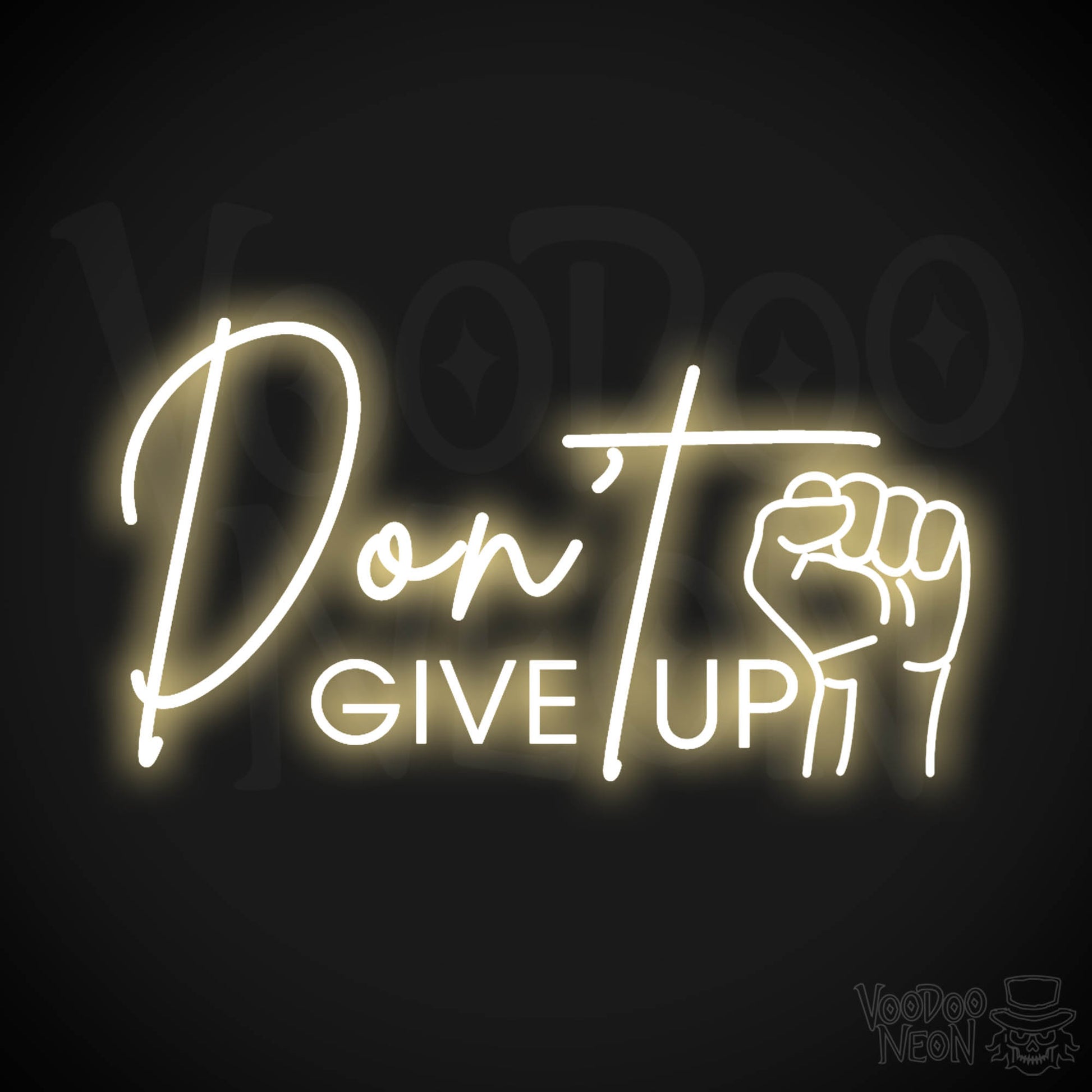 Don't Give Up Neon Sign - Neon Don't Give Up Sign - Color Warm White