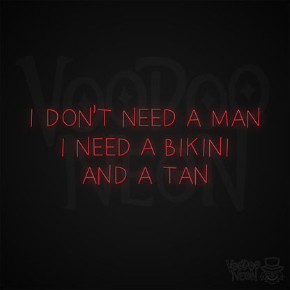 Don't Need a Man Neon Sign - Red