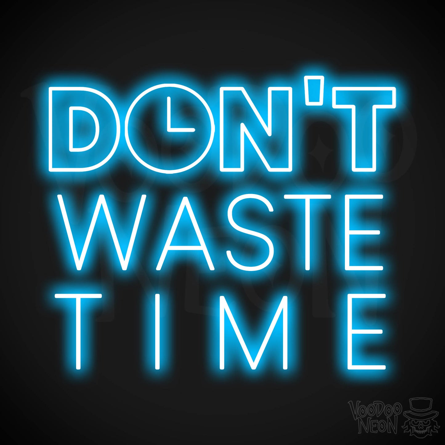 Don't Waste Time LED Neon - Dark Blue