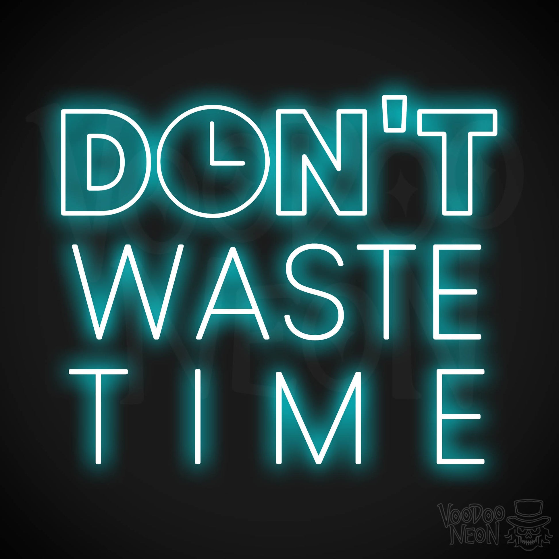 Don't Waste Time LED Neon - Ice Blue