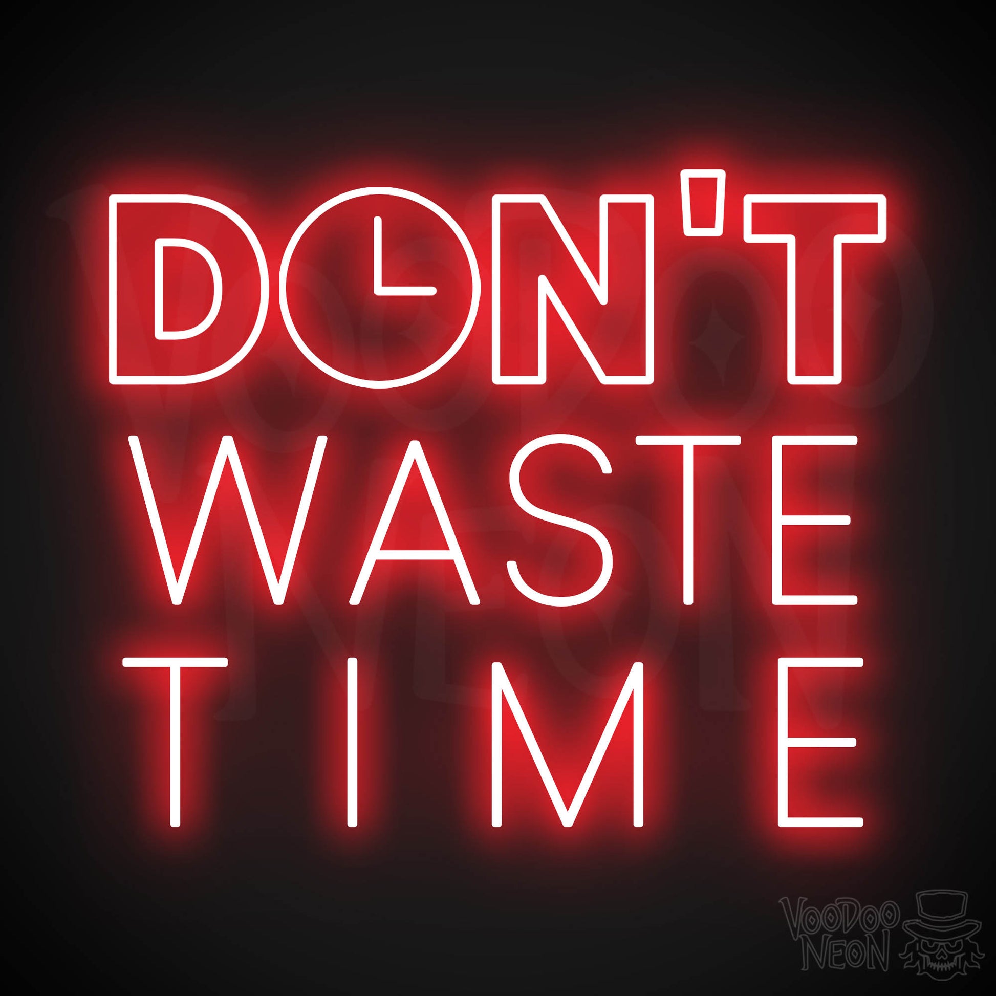 Don't Waste Time LED Neon - Red