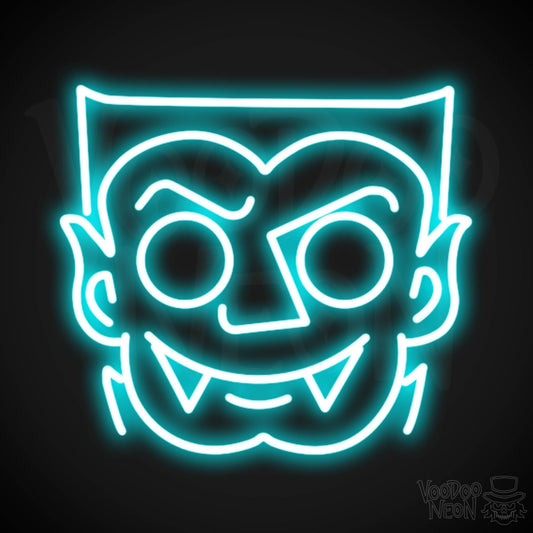 Dracula Neon Sign - Neon Dracula Sign - Vampire Neon Sign - LED Wall Art - Color Ice Blue