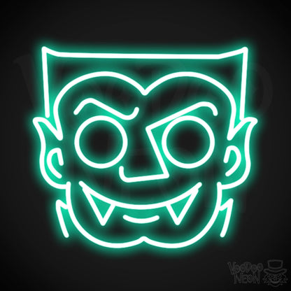Dracula Neon Sign - Neon Dracula Sign - Vampire Neon Sign - LED Wall Art - Color Light Green