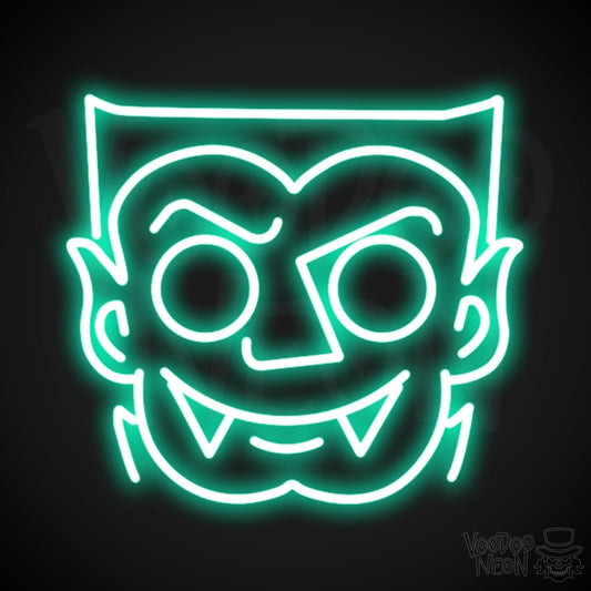 Dracula Neon Sign - Neon Dracula Sign - Vampire Neon Sign - LED Wall Art - Color Light Green