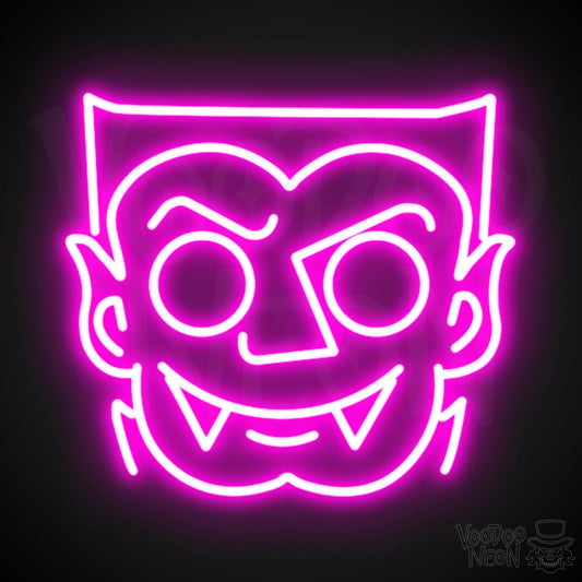 Dracula Neon Sign - Neon Dracula Sign - Vampire Neon Sign - LED Wall Art - Color Pink