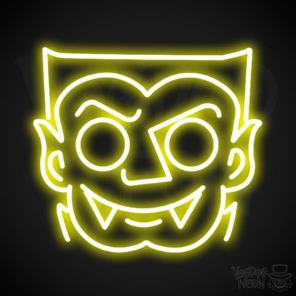 Dracula Neon Sign - Neon Dracula Sign - Vampire Neon Sign - LED Wall Art - Color Yellow