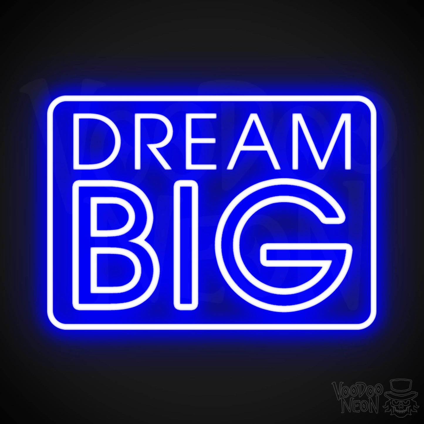 Dream Big Neon Sign - Neon Dream Big Sign - LED Art Sign - Color Dark Blue