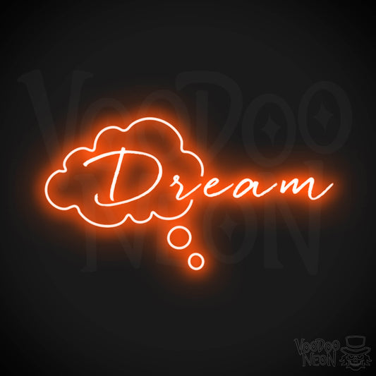 Dream Neon Sign - Neon Dream Sign - Word Sign - Color Orange