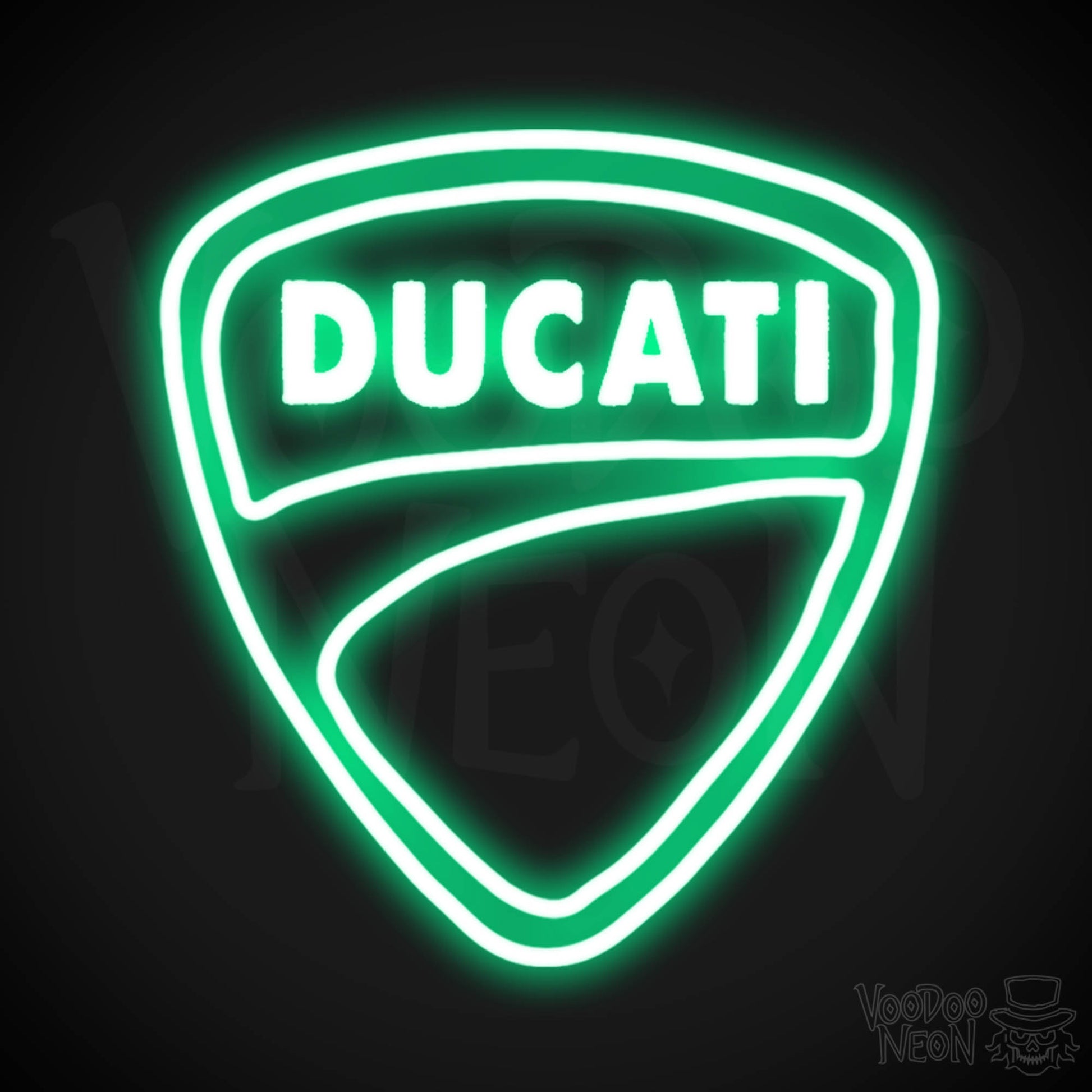 Ducati Neon Sign - Neon Ducati Sign - Ducati Logo Wall Art - Color Green