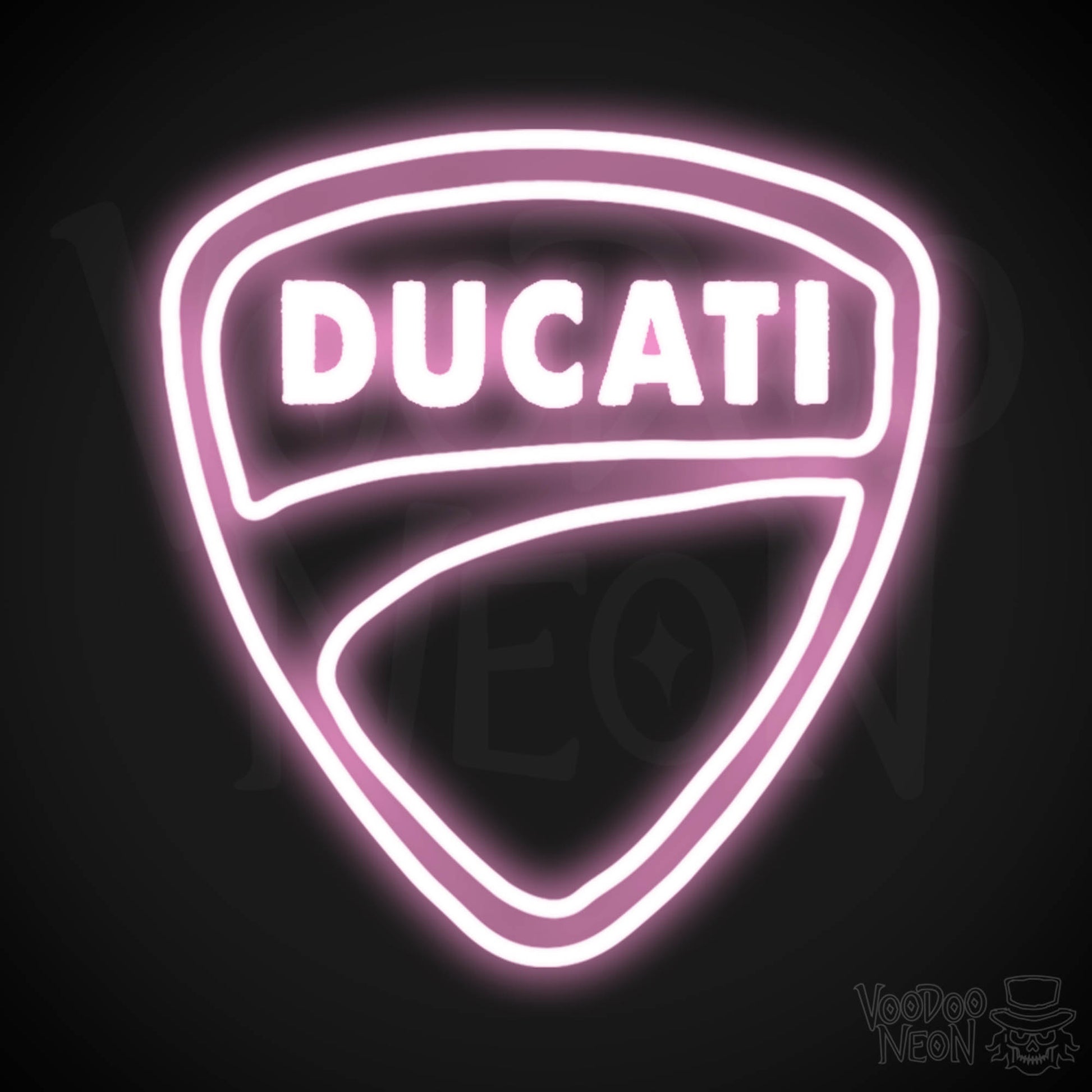 Ducati Neon Sign - Neon Ducati Sign - Ducati Logo Wall Art - Color Light Pink