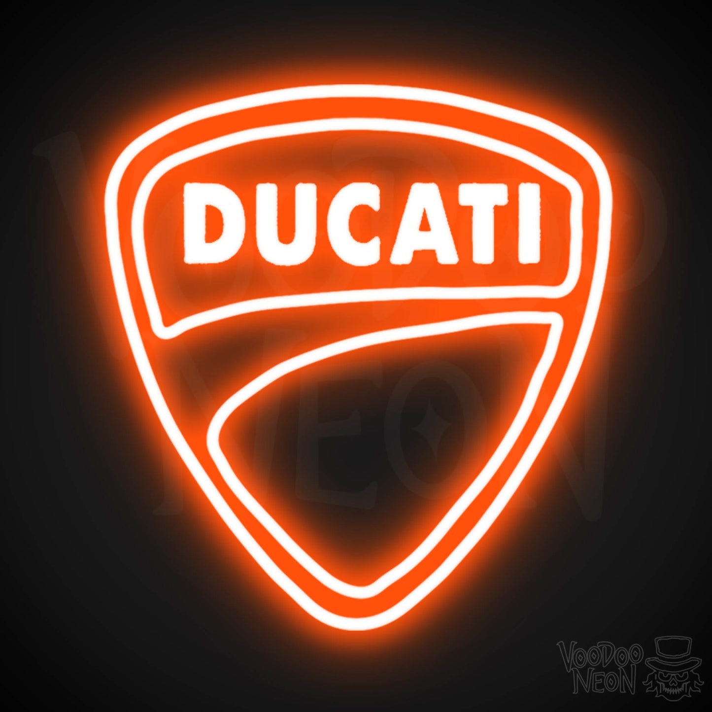 Ducati Neon Sign - Neon Ducati Sign - Ducati Logo Wall Art - Color Orange