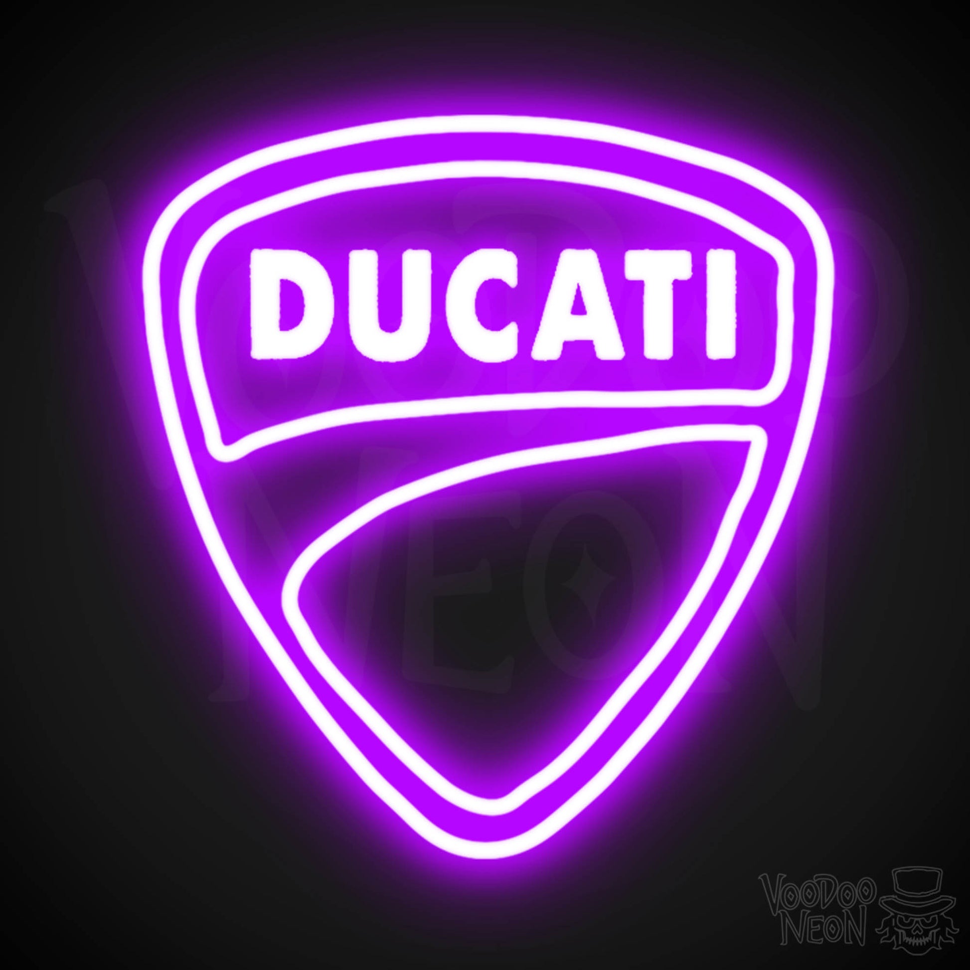 Ducati Neon Sign - Neon Ducati Sign - Ducati Logo Wall Art - Color Purple