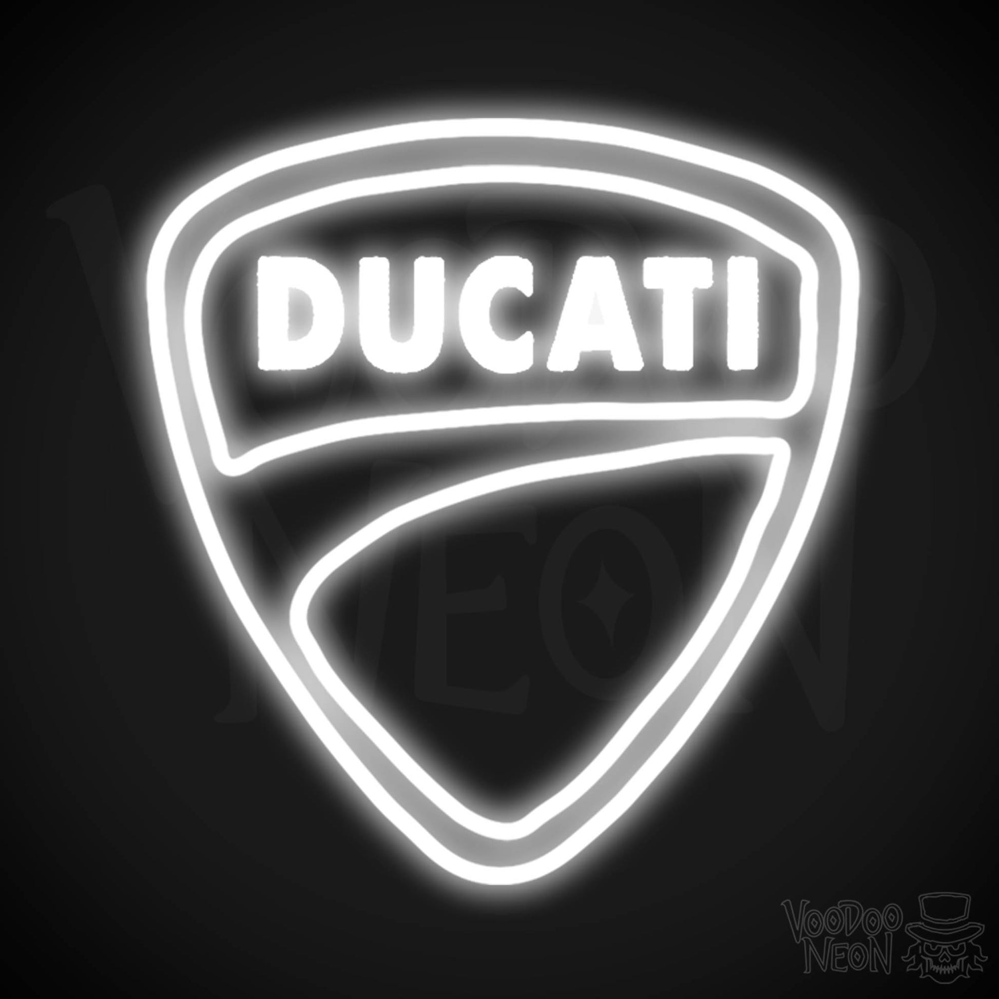 Ducati Neon Sign - Neon Ducati Sign - Ducati Logo Wall Art - Color White