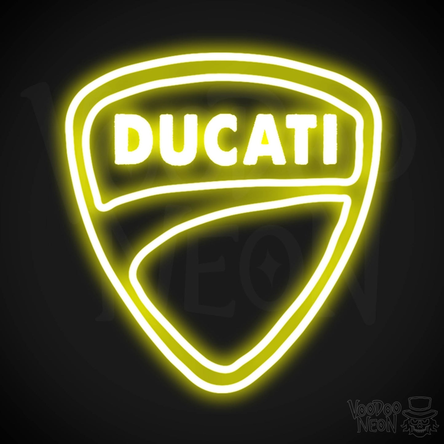Ducati Neon Sign - Neon Ducati Sign - Ducati Logo Wall Art - Color Yellow