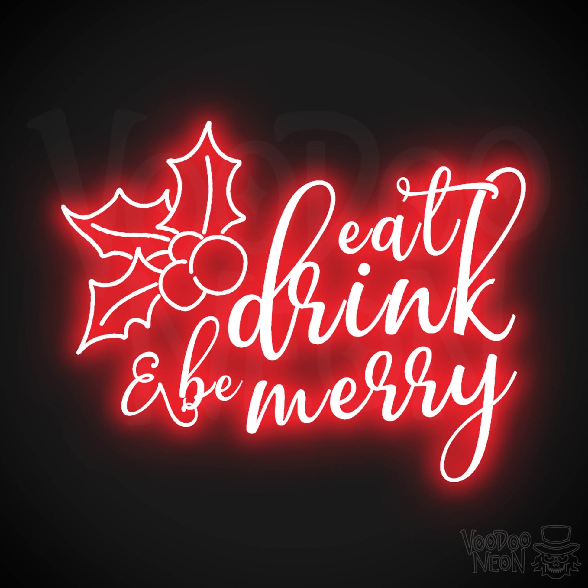 Eat Drink & Be Merry Neon Sign - Neon Eat Drink & Be Merry Sign - Color Red