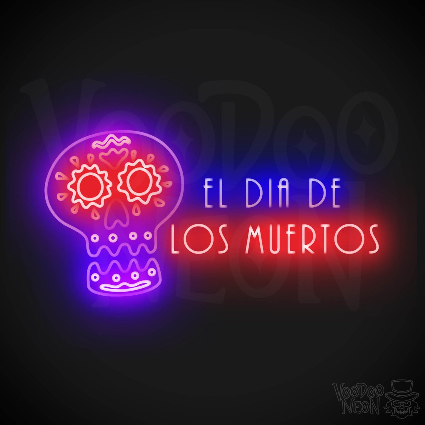 Day of the Dead Neon Sign - Neon Day of the Dead Wall Art - LED Sign - Color Multi-Color