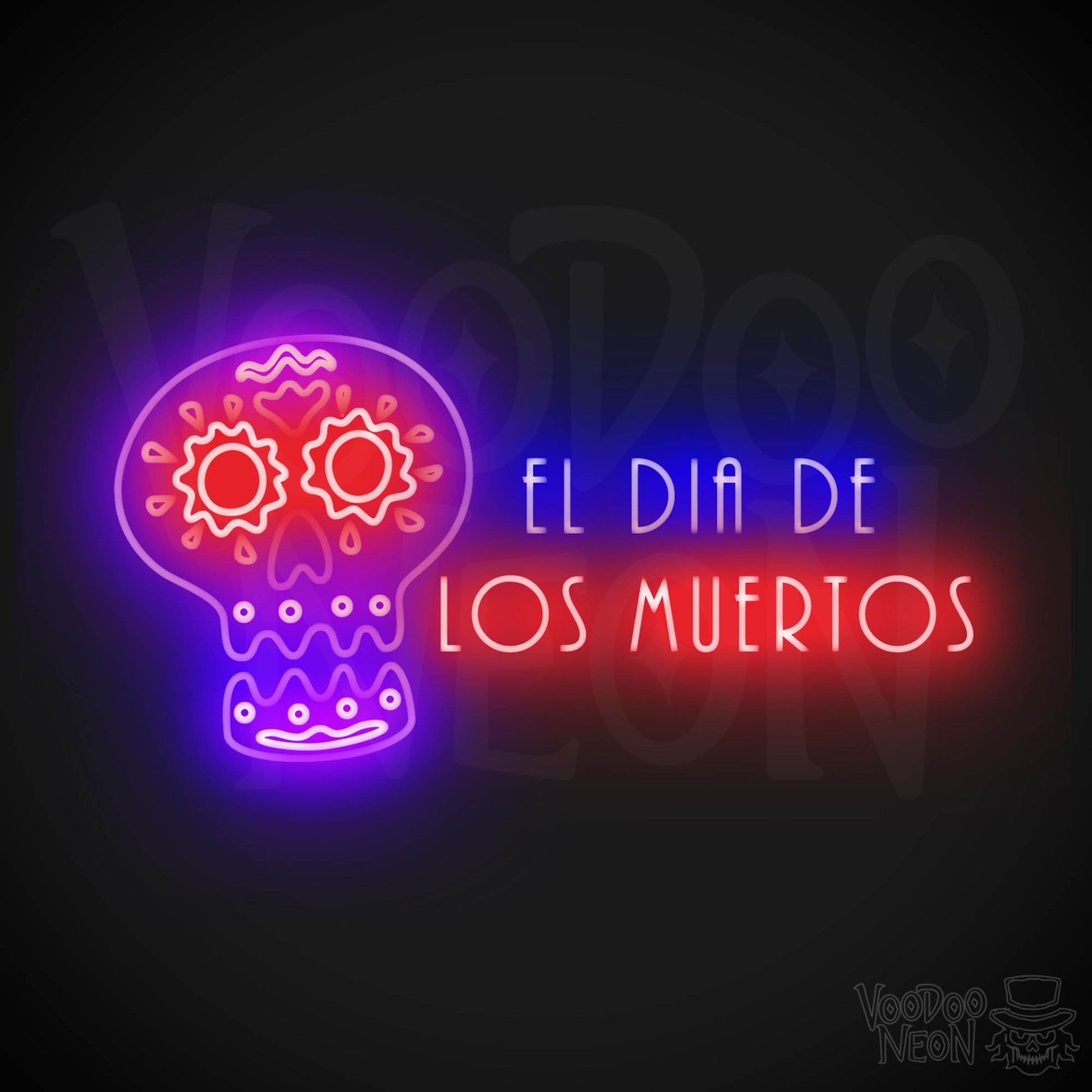 Day of the Dead Neon Sign - Neon Day of the Dead Wall Art - LED Sign - Color Multi-Color