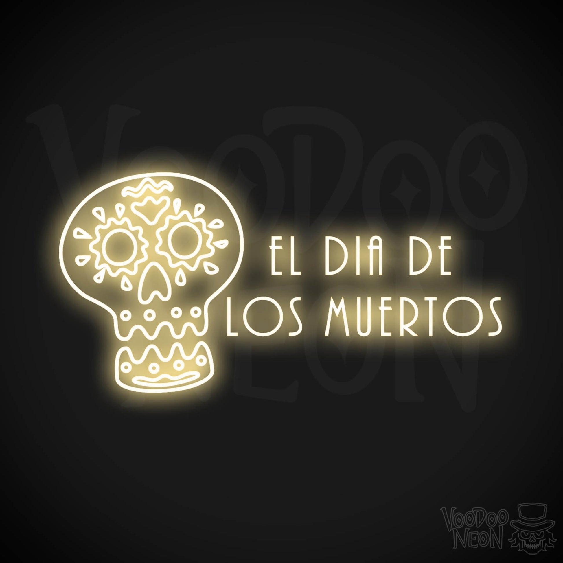 Day of the Dead Neon Sign - Neon Day of the Dead Wall Art - LED Sign - Color Warm White