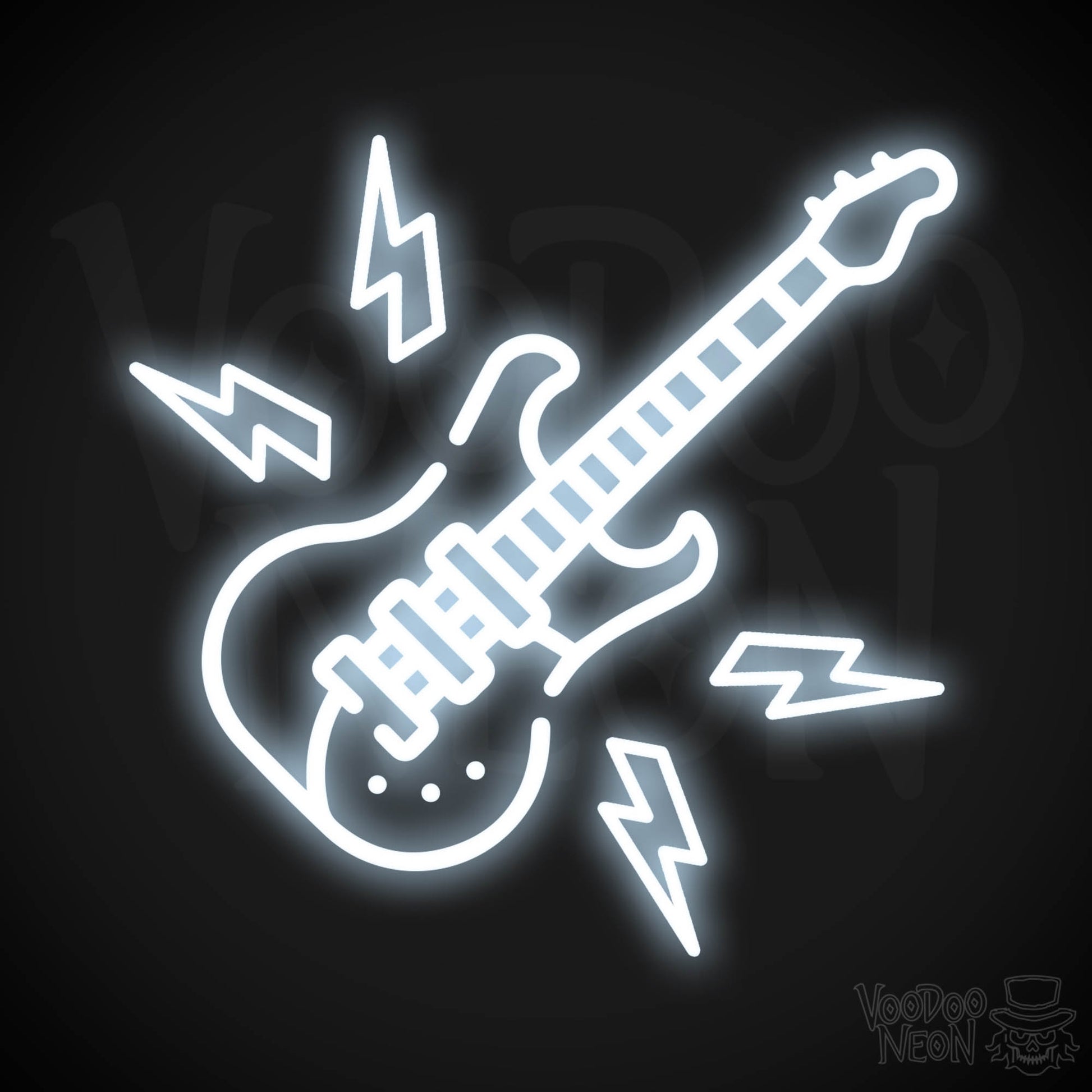 Neon Electric Guitar Sign - Electric Guitar Neon Sign - Electric Guitar Neon Wall Art - Color Cool White