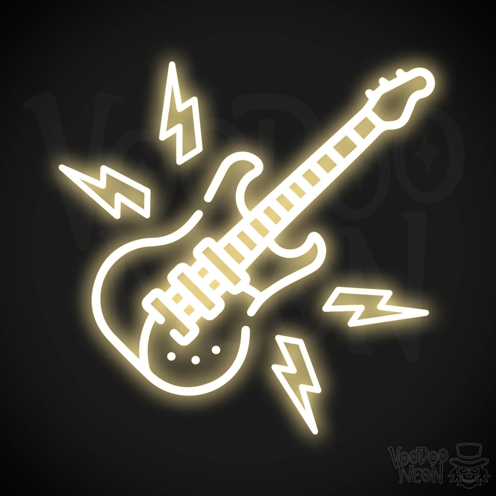 Neon Electric Guitar Sign - Electric Guitar Neon Sign - Electric Guitar Neon Wall Art - Color Warm White
